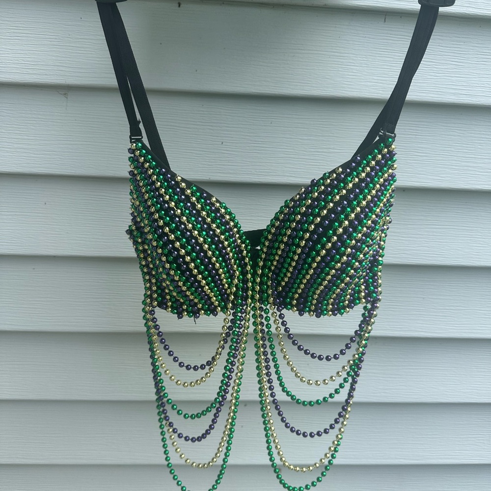 Beaded Western Mardi Gras’s Bra Top.